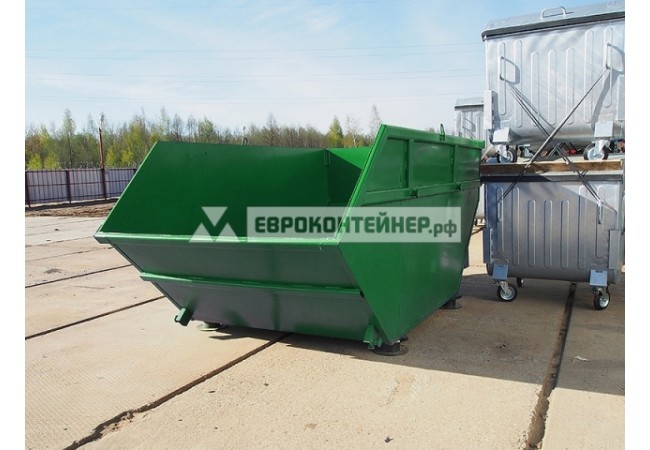 Бункер накопитель для мусора и ТБО 8 м3, стенки 2\3мм