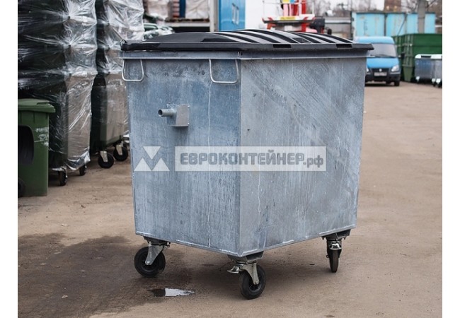 Контейнер для ТБО с пластиковой плоской  крышкой 1100 л.